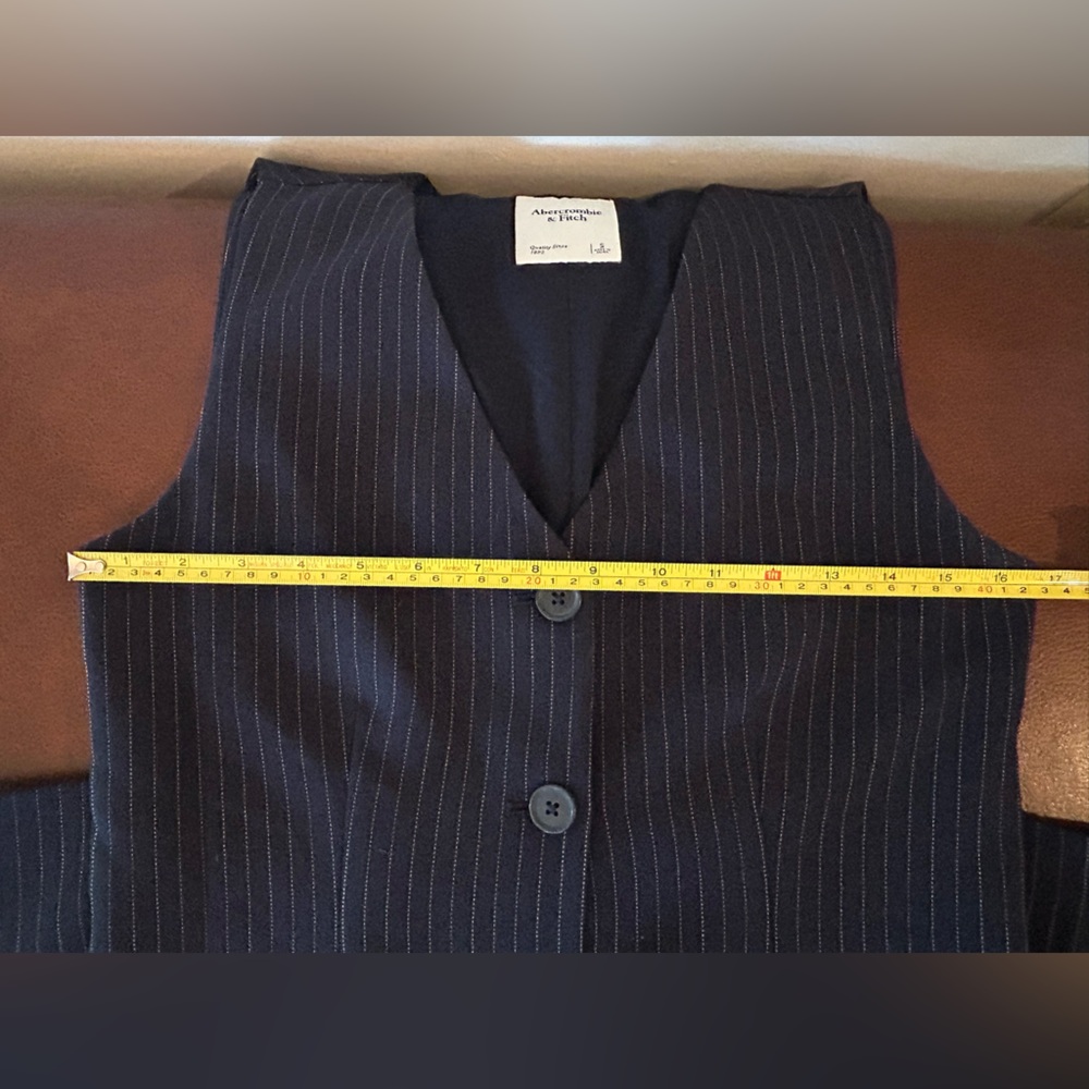 Abercrombie & Fitch Dark Blue Pinstripe Mini Dress - Picture 5 of 7